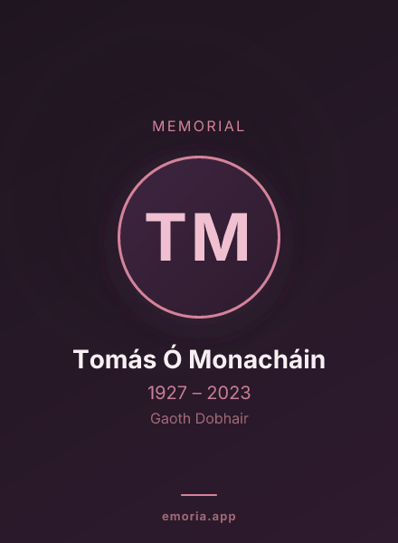 Memorial portrait of Tomás Ó Monacháin