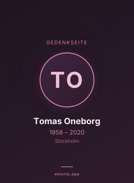 Gedenkportrait von Tomas Oneborg