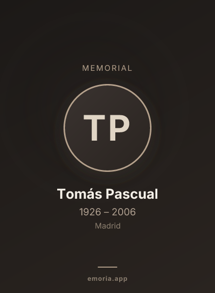 Memorial portrait of Tomás Pascual