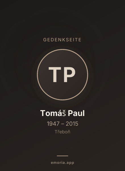 Gedenkportrait von Tomáš Paul