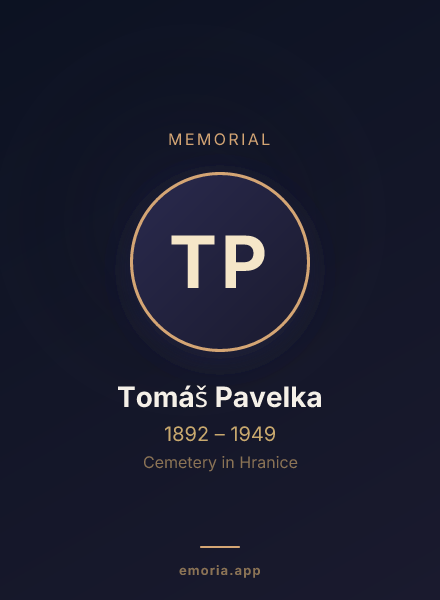 Memorial portrait of Tomáš Pavelka