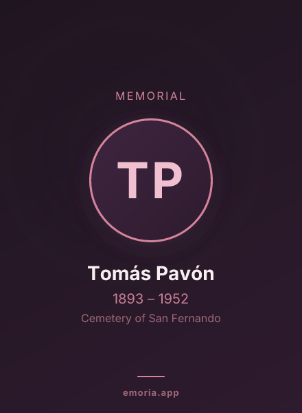 Memorial portrait of Tomás Pavón