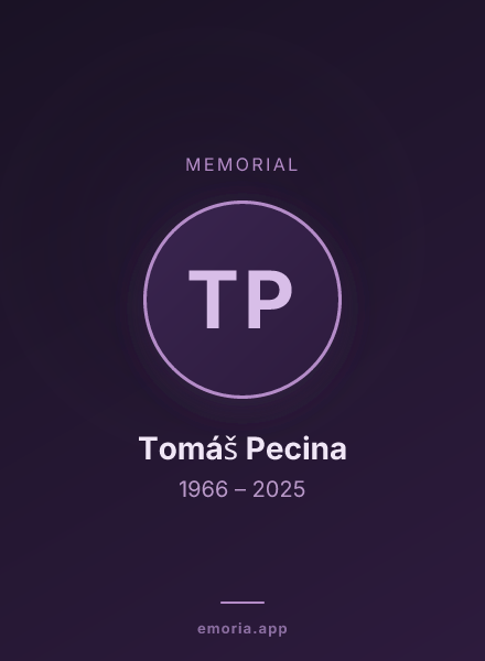 Memorial portrait of Tomáš Pecina