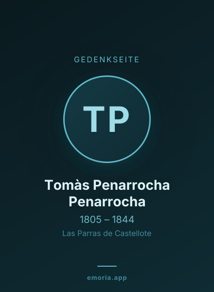 Gedenkportrait von Tomàs Penarrocha Penarrocha