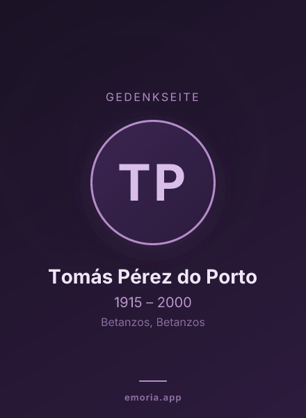 Gedenkportrait von Tomás Pérez do Porto