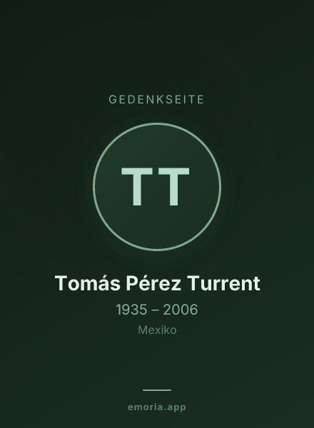 Gedenkportrait von Tomás Pérez Turrent