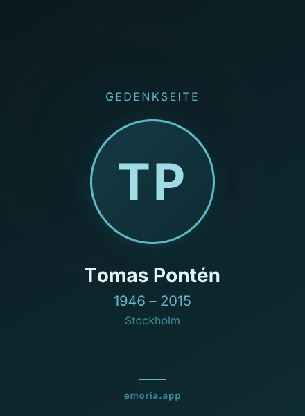 Gedenkportrait von Tomas Pontén
