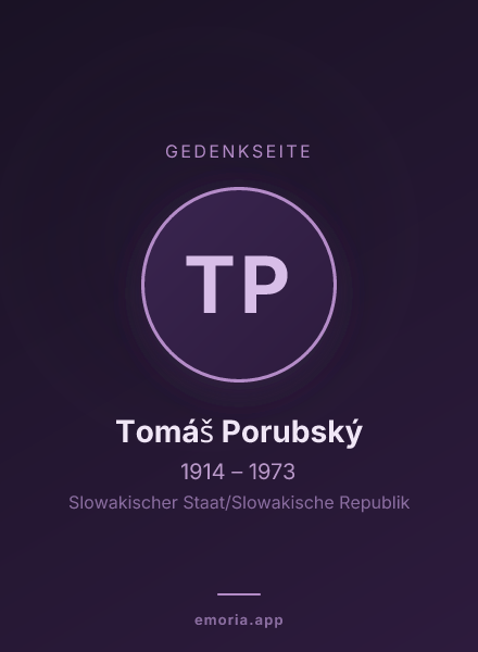 Gedenkportrait von Tomáš Porubský