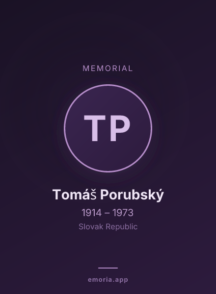 Memorial portrait of Tomáš Porubský
