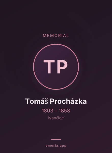 Memorial portrait of Tomáš Procházka