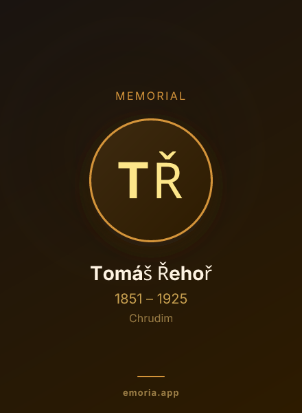 Memorial portrait of Tomáš Řehoř