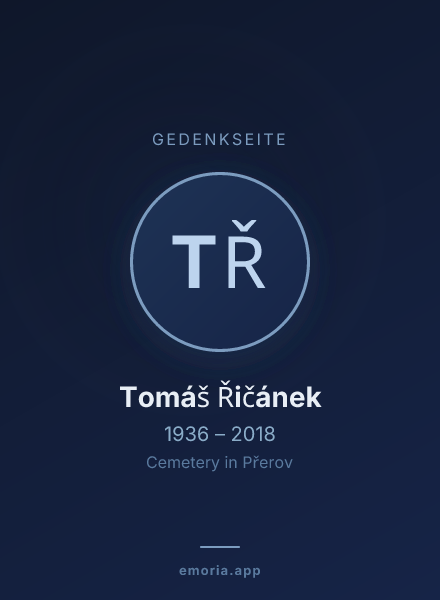 Gedenkportrait von Tomáš Řičánek