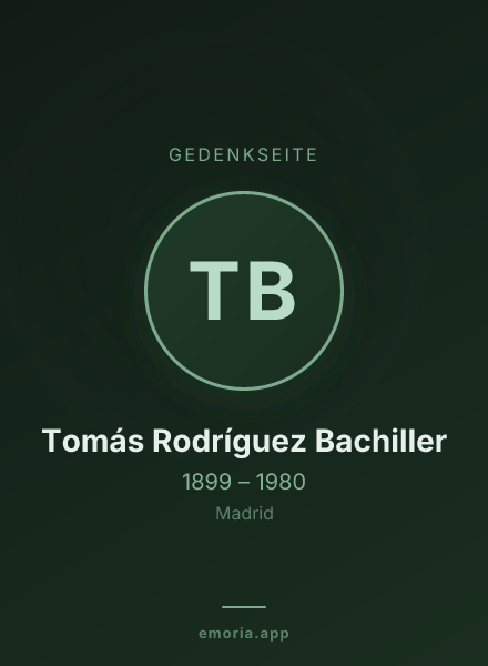 Gedenkportrait von Tomás Rodríguez Bachiller
