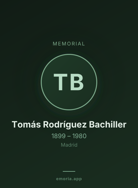 Memorial portrait of Tomás Rodríguez Bachiller
