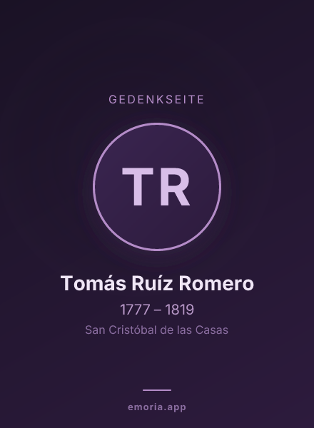 Gedenkportrait von Tomás Ruíz Romero