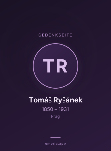 Gedenkportrait von Tomáš Ryšánek