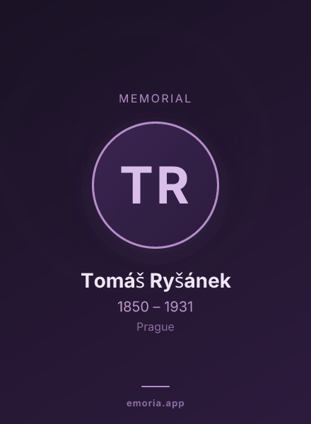 Memorial portrait of Tomáš Ryšánek