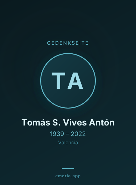 Gedenkportrait von Tomás S. Vives Antón