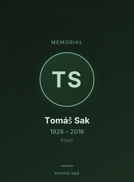 Memorial portrait of Tomáš Sak