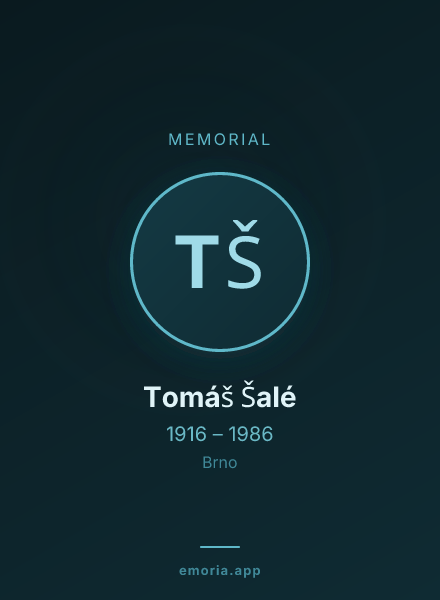 Memorial portrait of Tomáš Šalé