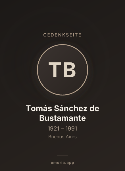 Gedenkportrait von Tomás Sánchez de Bustamante