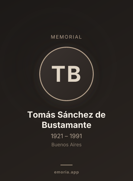 Memorial portrait of Tomás Sánchez de Bustamante