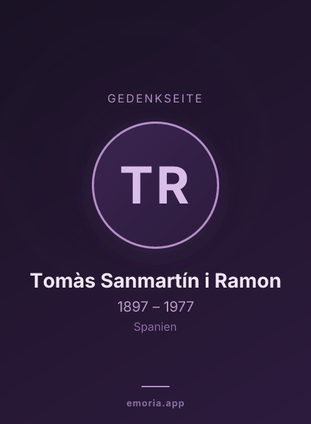 Gedenkportrait von Tomàs Sanmartín i Ramon