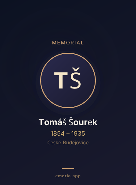 Memorial portrait of Tomáš Šourek