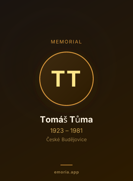 Memorial portrait of Tomáš Tůma