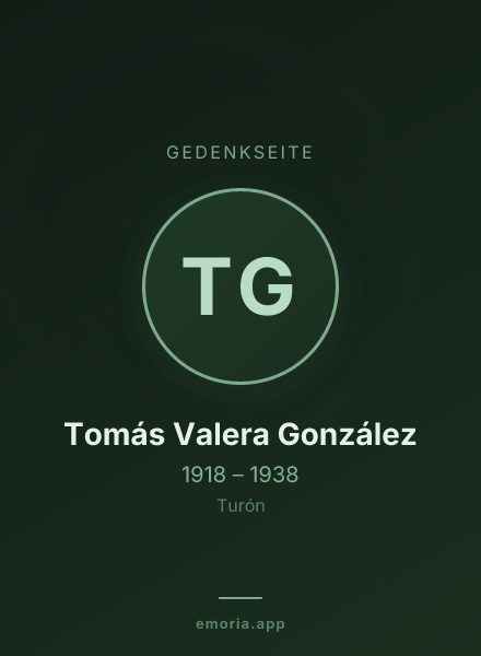 Gedenkportrait von Tomás Valera González