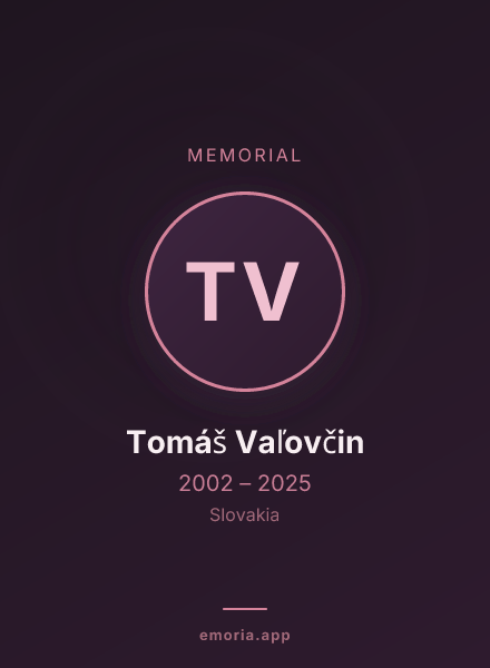 Memorial portrait of Tomáš Vaľovčin