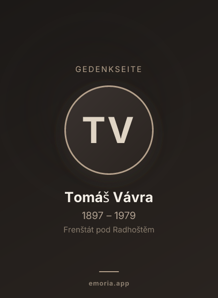 Gedenkportrait von Tomáš Vávra