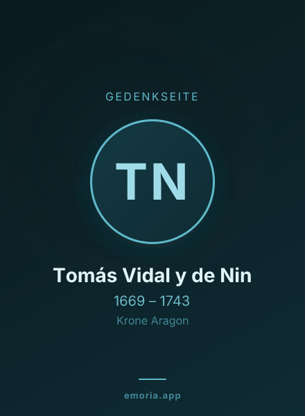 Gedenkportrait von Tomás Vidal y de Nin