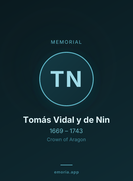 Memorial portrait of Tomás Vidal y de Nin