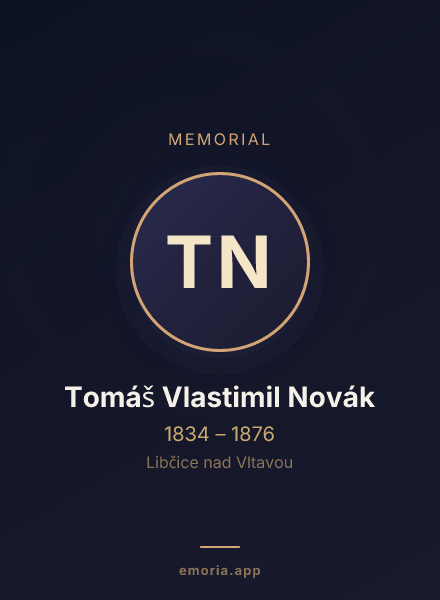 Memorial portrait of Tomáš Vlastimil Novák