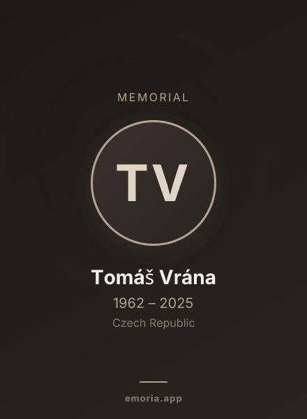 Memorial portrait of Tomáš Vrána