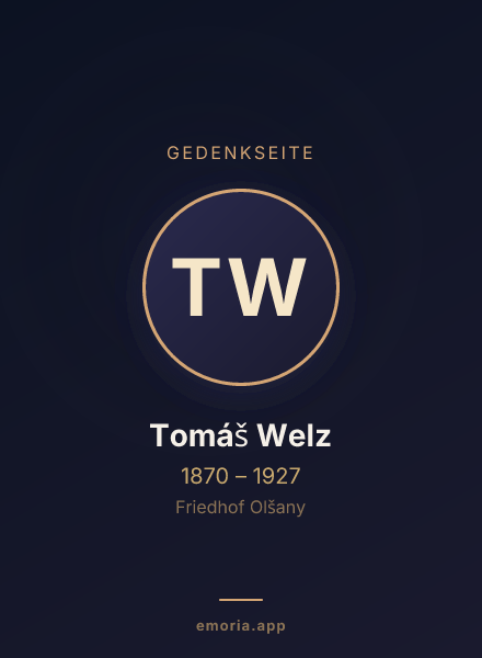 Gedenkportrait von Tomáš Welz