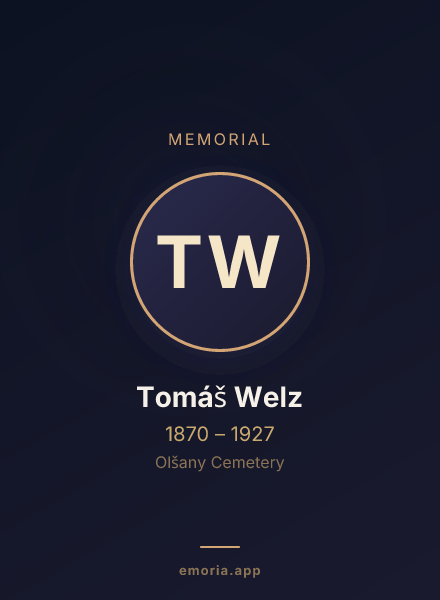 Memorial portrait of Tomáš Welz