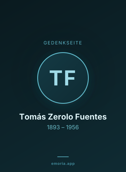 Gedenkportrait von Tomás Zerolo Fuentes