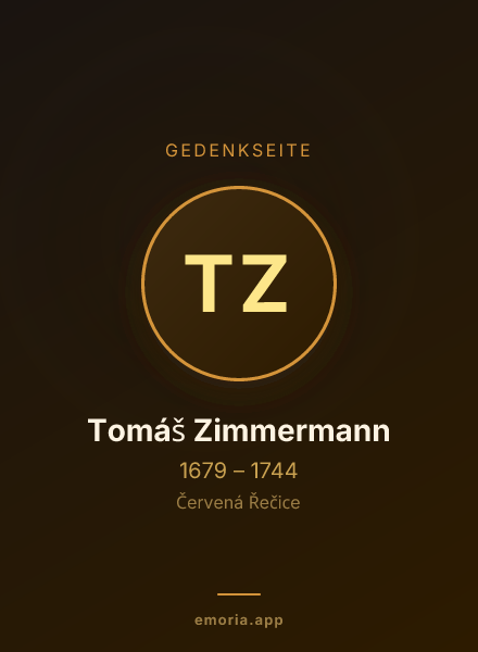 Gedenkportrait von Tomáš Zimmermann