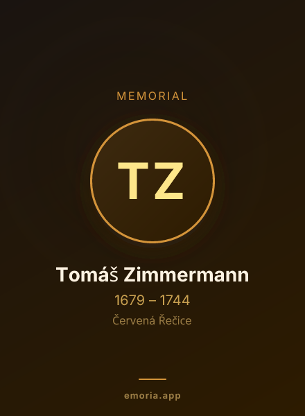 Memorial portrait of Tomáš Zimmermann