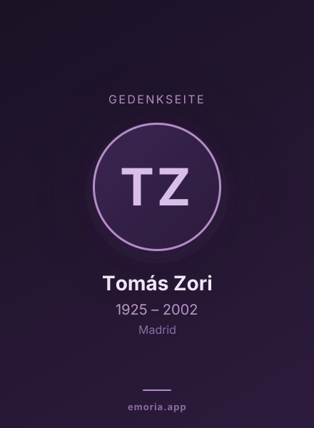 Gedenkportrait von Tomás Zori