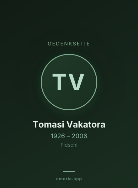 Gedenkportrait von Tomasi Vakatora