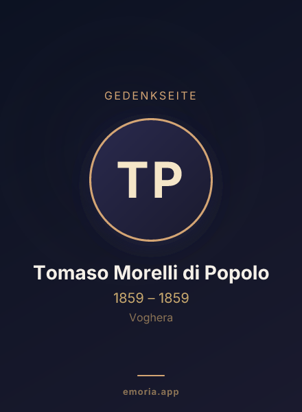 Gedenkportrait von Tomaso Morelli di Popolo
