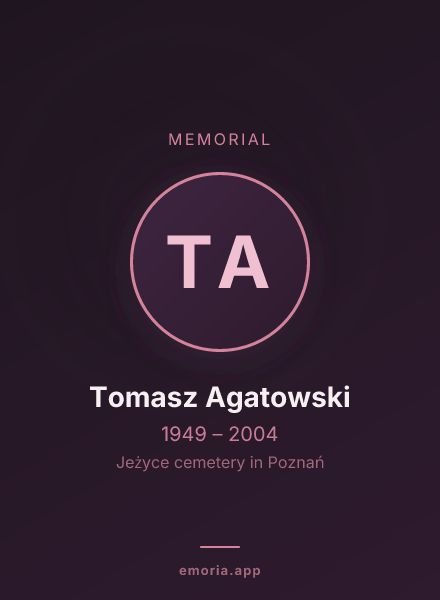 Memorial portrait of Tomasz Agatowski