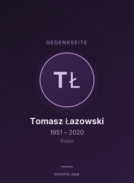 Gedenkportrait von Tomasz Łazowski