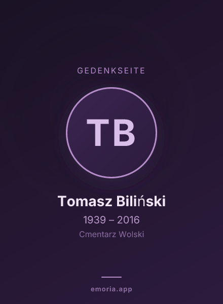 Gedenkportrait von Tomasz Biliński