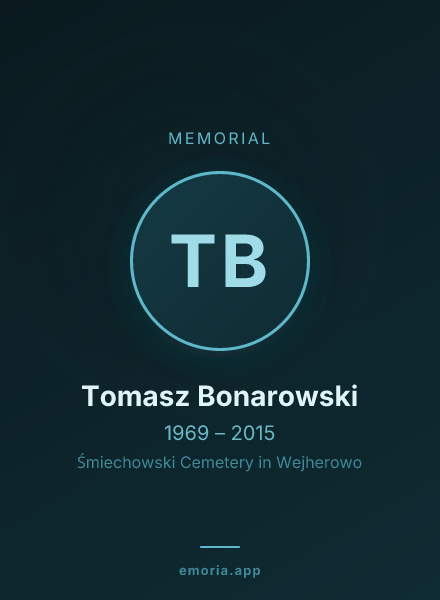 Memorial portrait of Tomasz Bonarowski