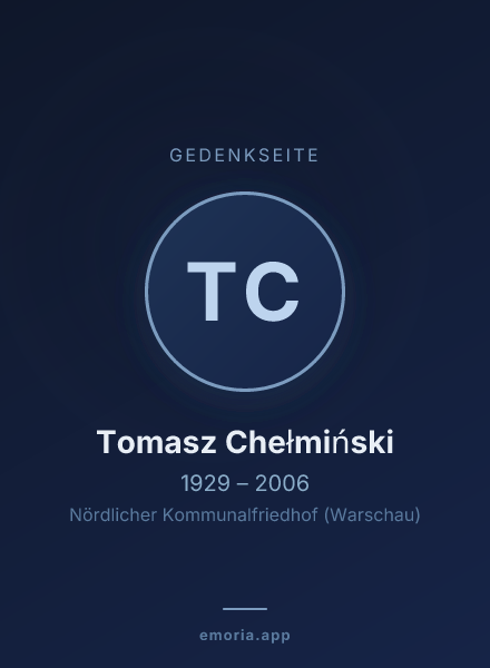 Gedenkportrait von Tomasz Chełmiński