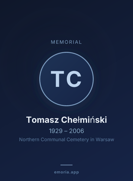 Memorial portrait of Tomasz Chełmiński